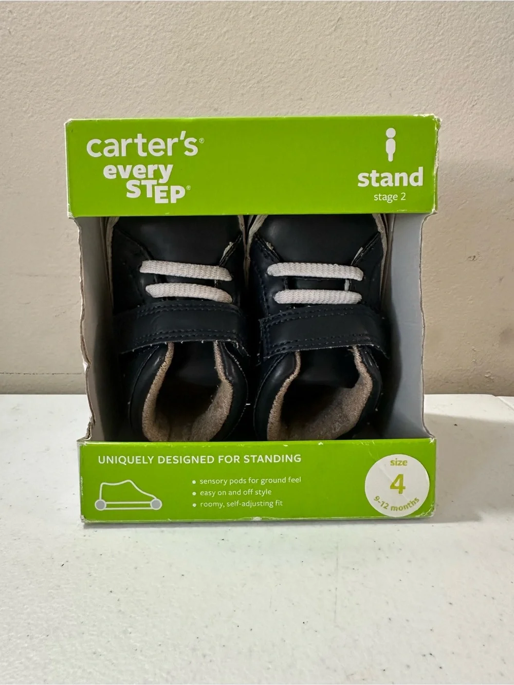 Carter's Every Step Kids Navy Blue Stand Stage 2 Shoes - Size 4 New In Box